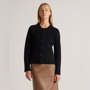 Quince Women Mongolian Cashmere Structured Cardigan Black Sleeved
Top XS